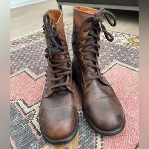 Bed Stu Brown Combat Boots with Studs